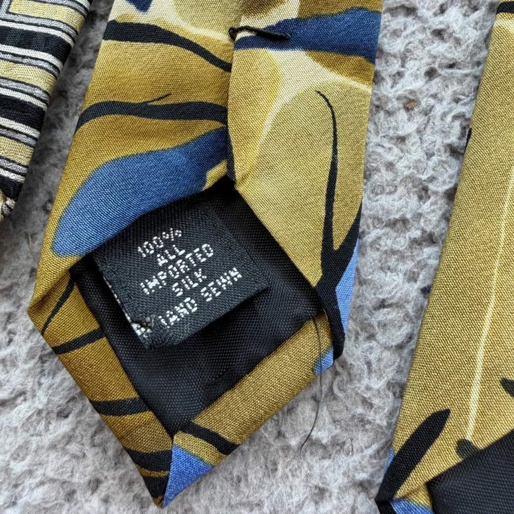 Vintage 90s Silk Tie Lot Geoffrey Beene Croft Barrow Palatina Abstract Geometric